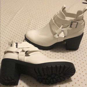 White ankle boots